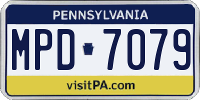 PA license plate MPD7079