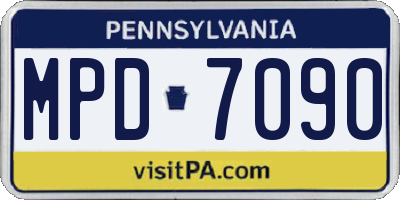 PA license plate MPD7090