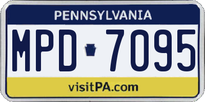 PA license plate MPD7095
