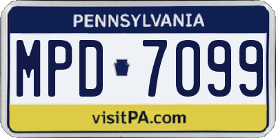 PA license plate MPD7099