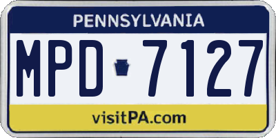 PA license plate MPD7127