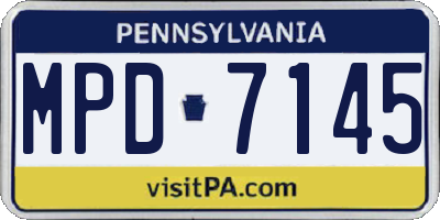 PA license plate MPD7145