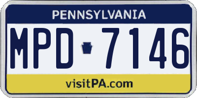 PA license plate MPD7146