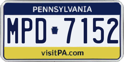 PA license plate MPD7152