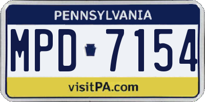 PA license plate MPD7154