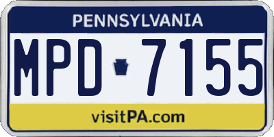 PA license plate MPD7155