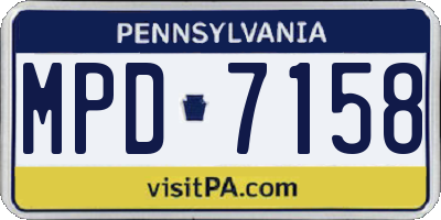 PA license plate MPD7158