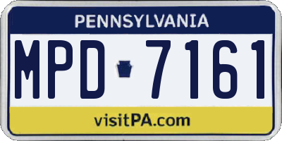 PA license plate MPD7161