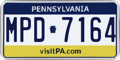 PA license plate MPD7164