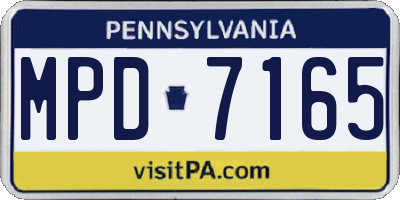 PA license plate MPD7165