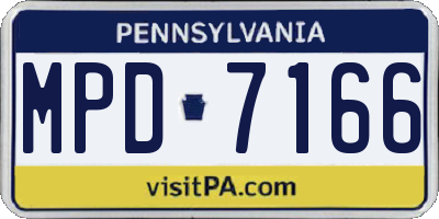 PA license plate MPD7166