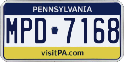 PA license plate MPD7168