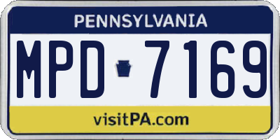PA license plate MPD7169