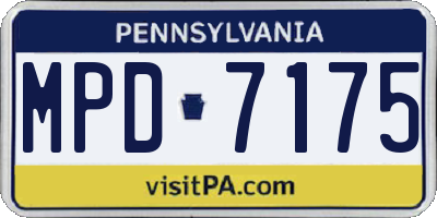 PA license plate MPD7175