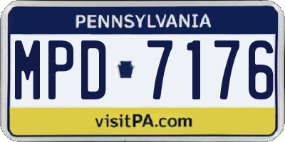 PA license plate MPD7176