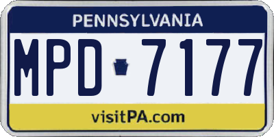 PA license plate MPD7177
