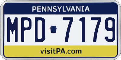 PA license plate MPD7179