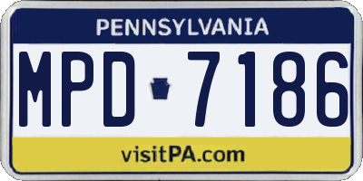 PA license plate MPD7186