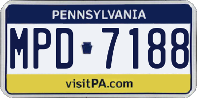 PA license plate MPD7188
