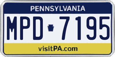 PA license plate MPD7195