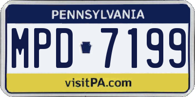 PA license plate MPD7199
