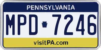 PA license plate MPD7246