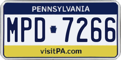 PA license plate MPD7266