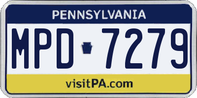 PA license plate MPD7279
