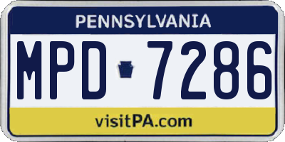 PA license plate MPD7286