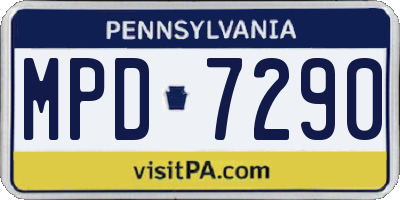 PA license plate MPD7290