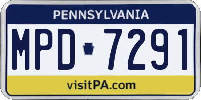 PA license plate MPD7291