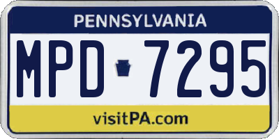 PA license plate MPD7295