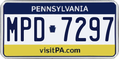 PA license plate MPD7297