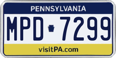 PA license plate MPD7299