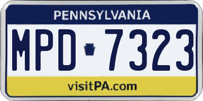 PA license plate MPD7323