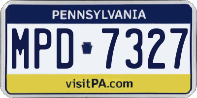 PA license plate MPD7327