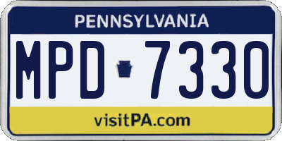PA license plate MPD7330