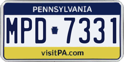 PA license plate MPD7331