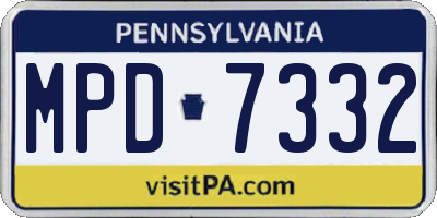PA license plate MPD7332