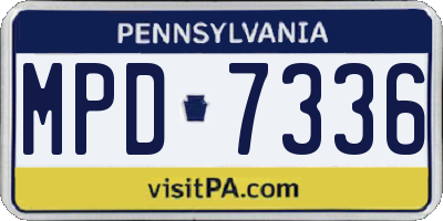 PA license plate MPD7336