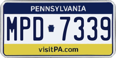 PA license plate MPD7339