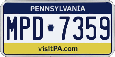 PA license plate MPD7359