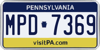 PA license plate MPD7369