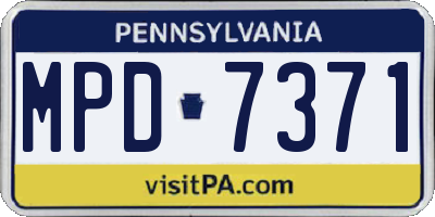PA license plate MPD7371