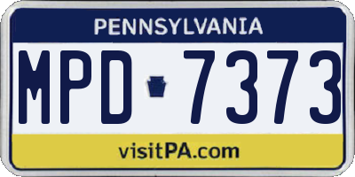 PA license plate MPD7373