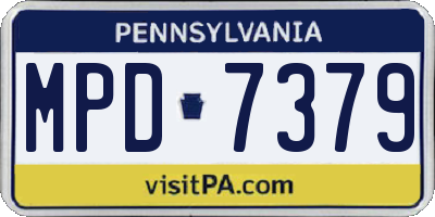 PA license plate MPD7379