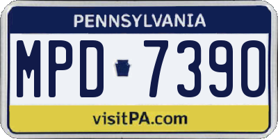 PA license plate MPD7390