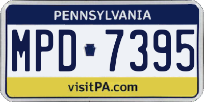 PA license plate MPD7395