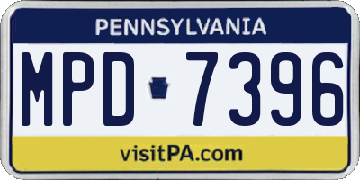 PA license plate MPD7396