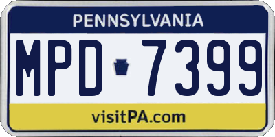 PA license plate MPD7399